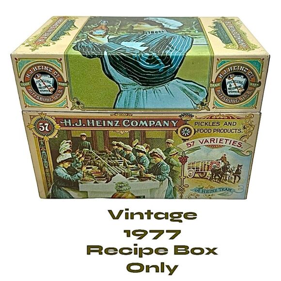 Vintage H.J. Heinz Company Large Metal Recipe Box 6x4 Pre-Owned - Picture 1 of 8